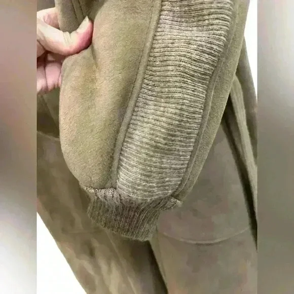 Vintage Morland's of England Long Lambskin & Suede Leather Women's Coat Sz 8 - Picture 10 of 14